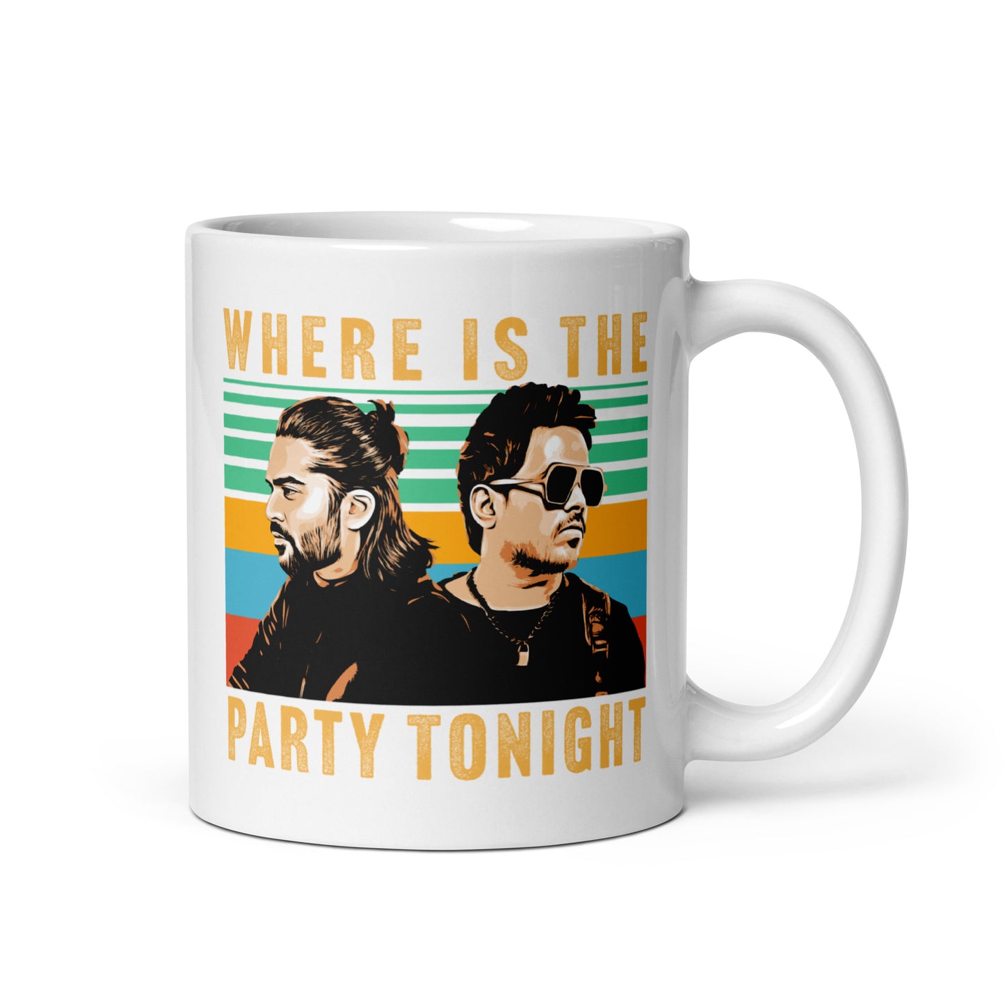 Where is the Party Tonight - U1 x STR White glossy mug