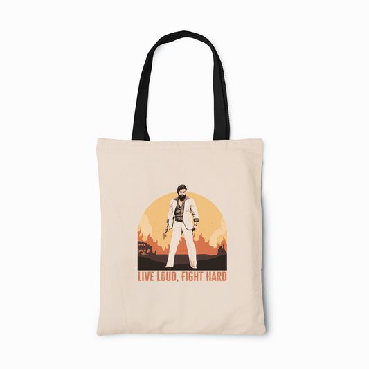 KGF "Live Loud, Fight Hard" - Rocking Star Yash Eco Tote Bag